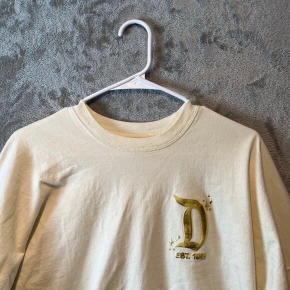 Disneyland Resort Spirit Jersey Sz Large Cream Gold Castle Pixie Glitter Disney - Picture 6 of 6
